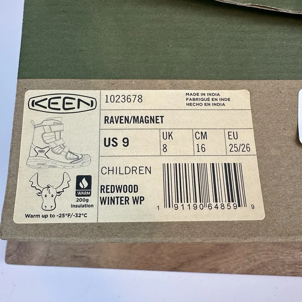 New Little‎ Kids Keen Redwood Winter Waterproof Gray Lined Ankle Boots Size 9 C